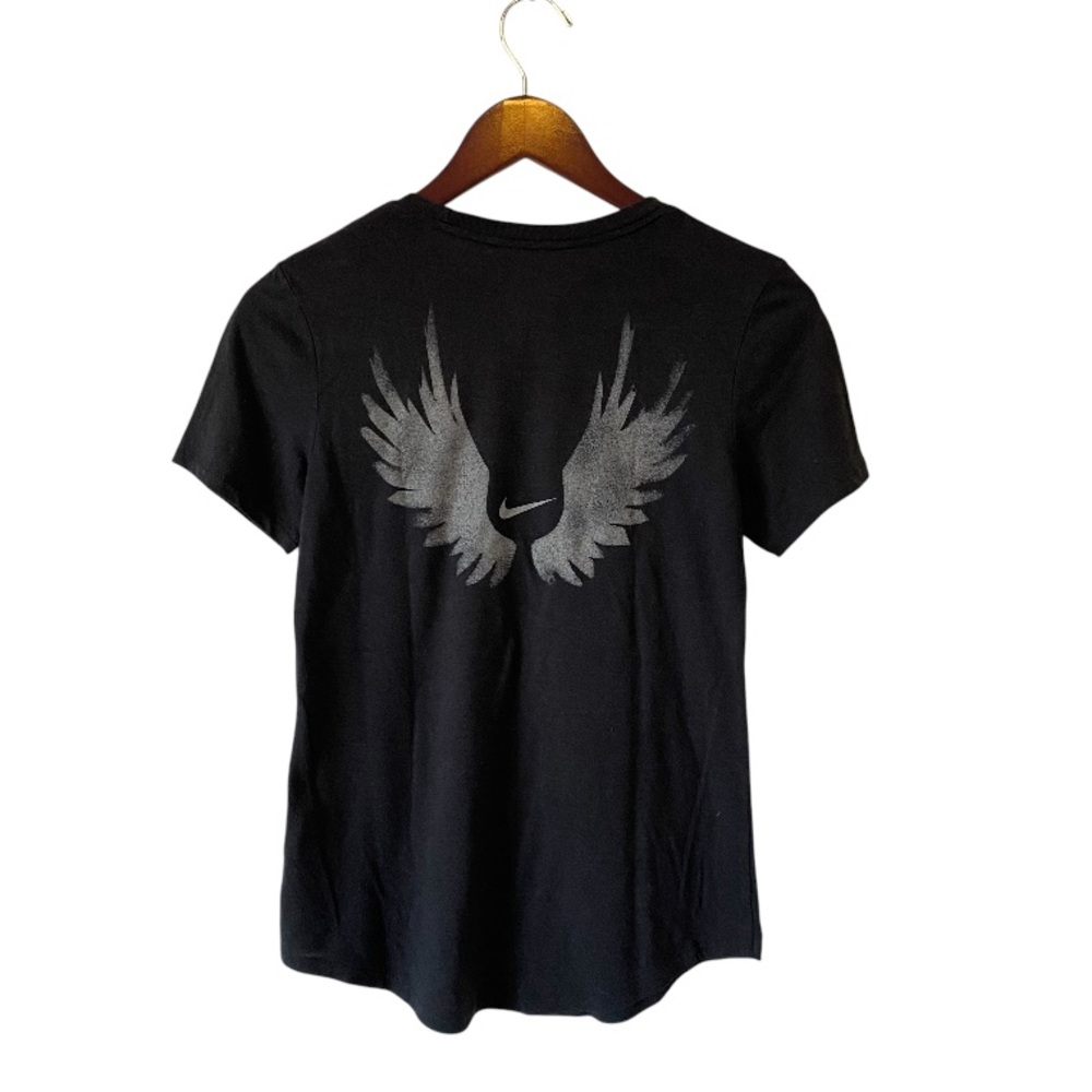 Nike Dri-Fit Tee - We Run Boston - Angel wings shirt. Sz S - Black